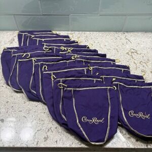 Crown Royal Purple‎ Bags Lot of 15 Drawstring Whiskey Bottle Storage